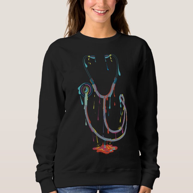 Sweatshirt Abstract Dripping Stethoscope – Medical Art (Devant)
