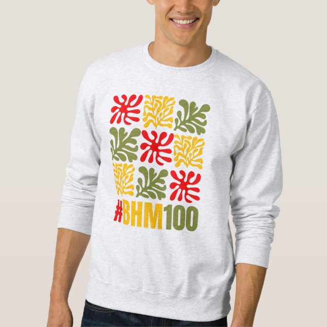 Sweatshirt Abstract Floral Centenary Black History Month (Devant)