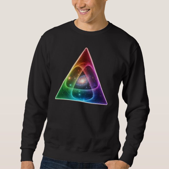 Sweatshirt Abstract Neon Rainbow Triangle Geometric Prism Art (Devant)