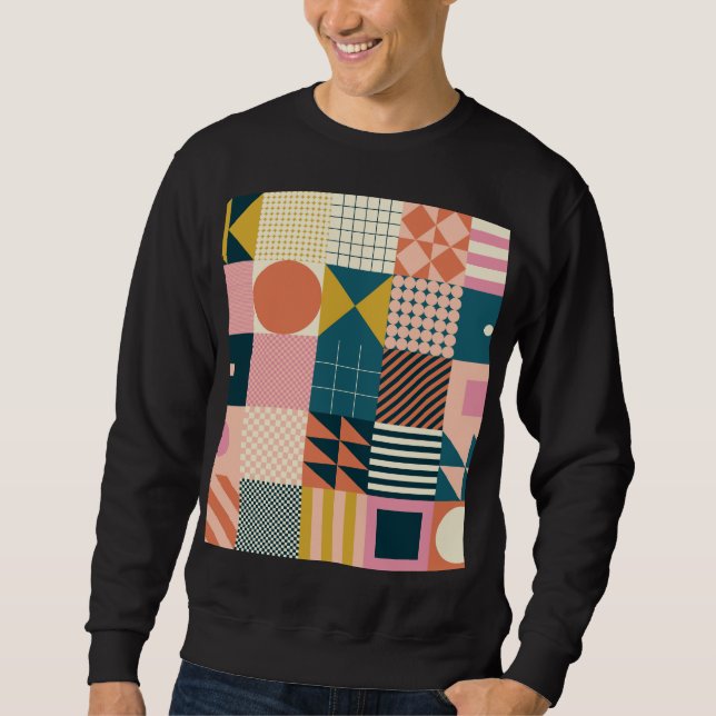 Sweatshirt Abstrait géométrique moderne : Conception colorée (Devant)