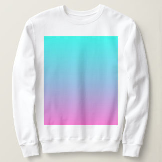 Sweatshirt abstrait rose cinglé bleu turquoise ombre