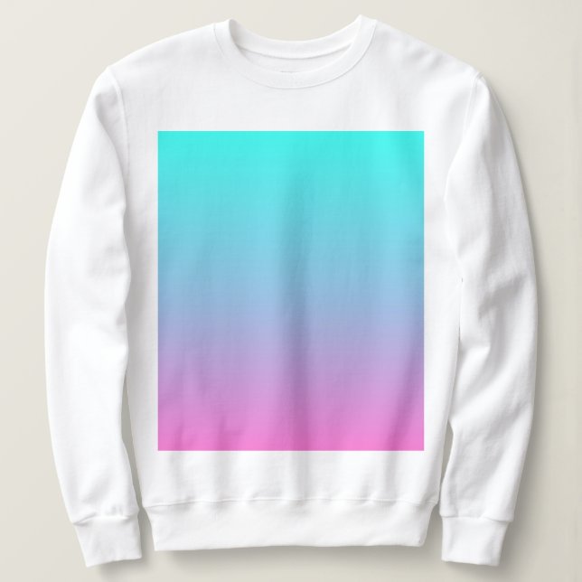 Sweatshirt abstrait rose cinglé bleu turquoise ombre (Design devant)