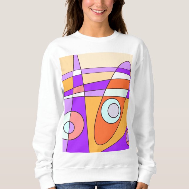 Sweatshirt Abstrait Surf Orange Purple (Devant)