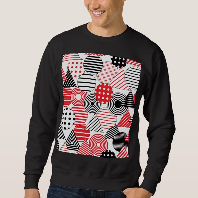 Sweatshirt Abstrait vintage : points et bandes (Devant)