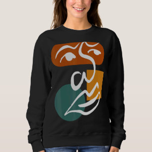 Sweatshirt Abstrait Visage Une Ligne Femmes Hommes Enfants Ga