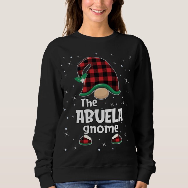 Sweatshirt Abuela Gnome Buffalo Plaid Correspondant Cadeau de (Devant)
