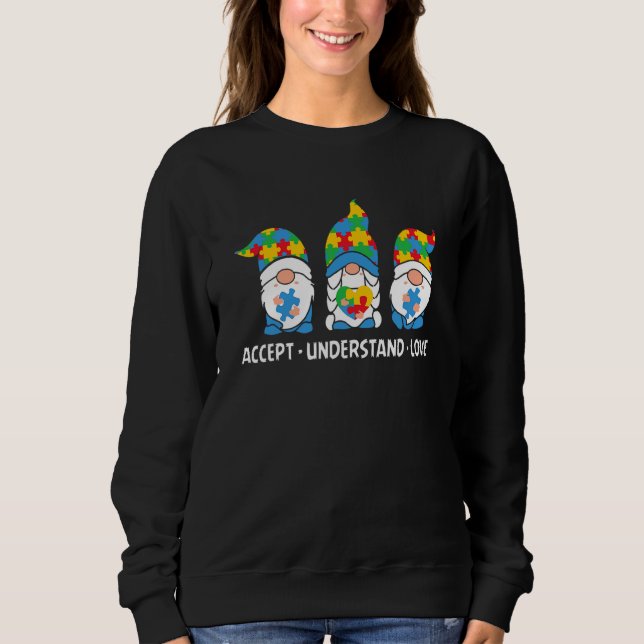 Sweatshirt Accepter Comprendre Amour Asd Arc-en-ciel Autisme  (Devant)