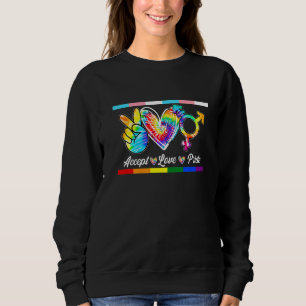 Sweatshirt Accepter Fierté Amour Transgenre Tie Dye Lgbt Prid