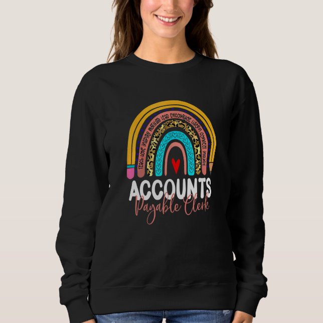 Sweatshirt Accounts Payable Clerk Leopard Rainbow Accounting  (Devant)