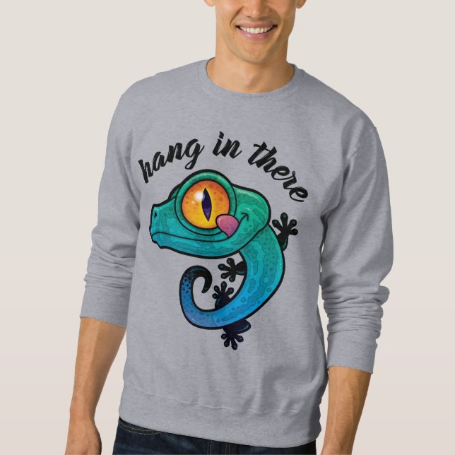 Sweatshirt Accrochez-Vous Là Gecko Coloré (Devant)