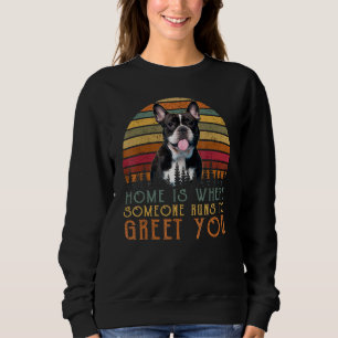 Sweatshirt Accueil Où Le Français Bulldog Mignonne Se Rend Po