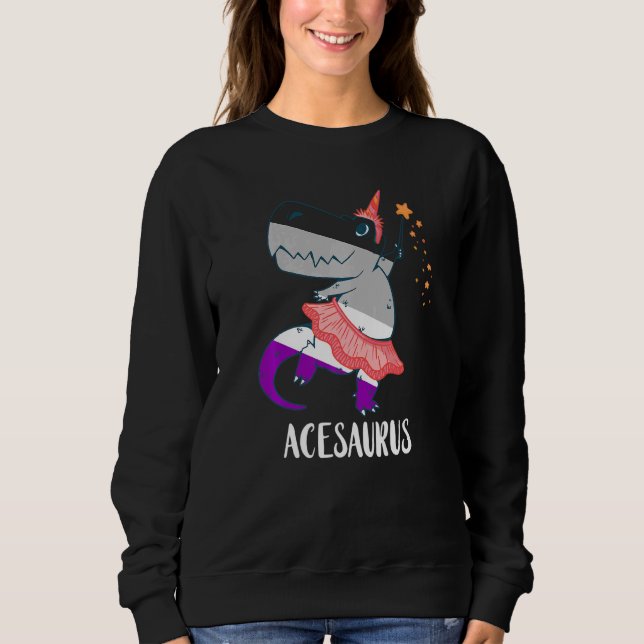 Sweatshirt Ace Dancing T-Rex Tyrannosaurus Asexual Pride Ace  (Devant)