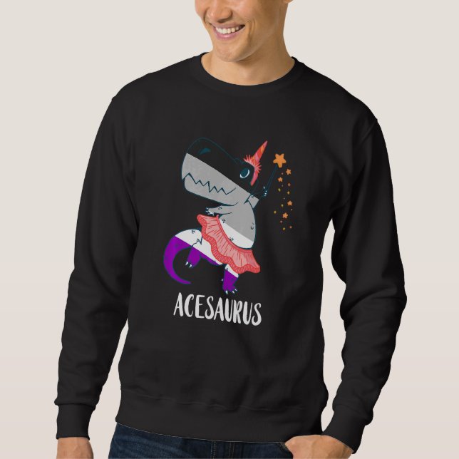 Sweatshirt Ace Dancing T-Rex Tyrannosaurus Asexual Pride Ace  (Devant)