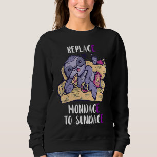 Sweatshirt Ace Remplacer Mon Lundi Au Dimanche Gothique Sloth