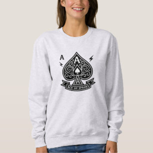 Sweatshirt Ace stylisée de pique — Emblème vectoriel Art déco
