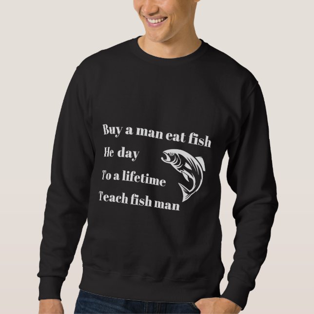 Sweatshirt Acheter Un Homme Mange Du Poisson 558 (Devant)