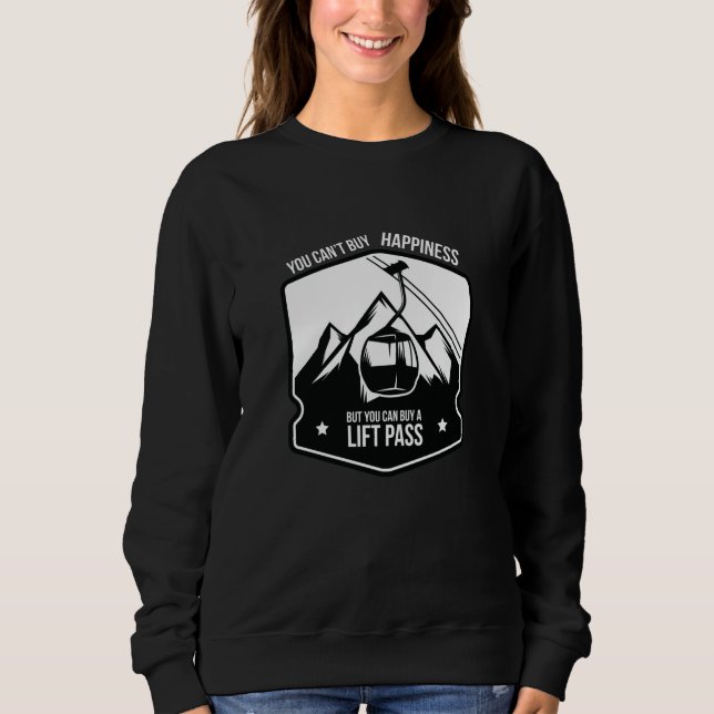 Sweatshirt Acheter Un Pass Ascenseur Ski Sports D'Hiver (Devant)