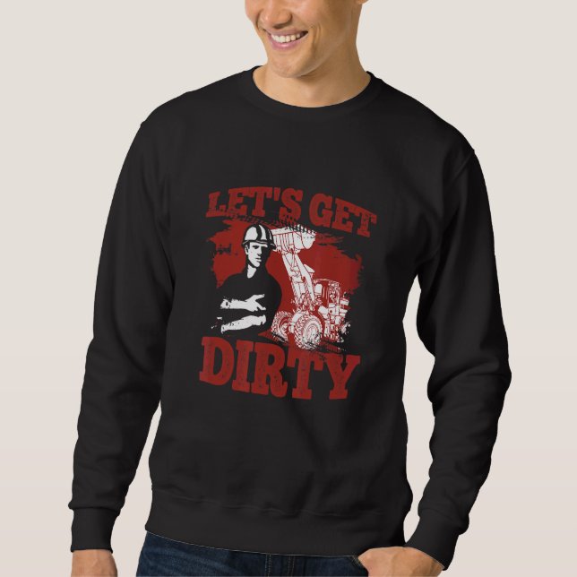 Sweatshirt Achetons un bulldozer pour excavateur de construct (Devant)