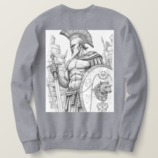 Sweatshirt Achilles Greek Hero Warrior Sketch Art Hoodie (Design dos)