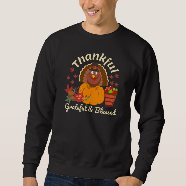 Sweatshirt Action de grâce  Dinde reconnaissante (Devant)