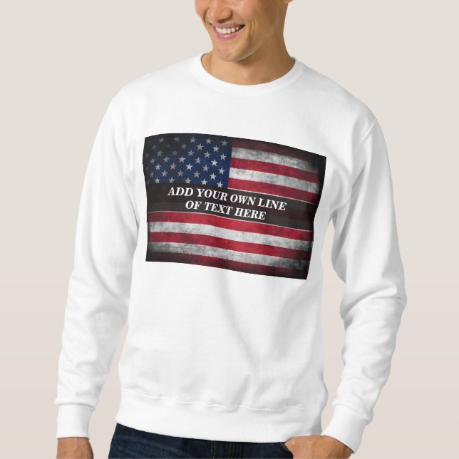 Sweatshirt Add your text on American flag  (Devant)