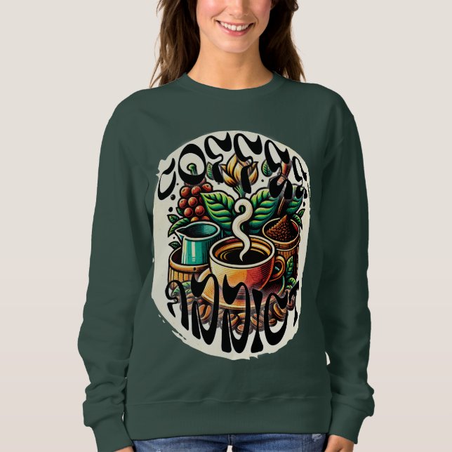 Sweatshirt Addict au café (Devant)