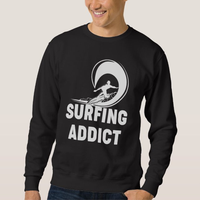 Sweatshirt Addict surfeur vague Hawaiian Beach été (Devant)