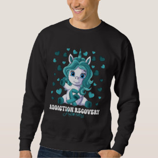 Sweatshirt Addiction Recovery Awareness Month Teal Ribbon Uni