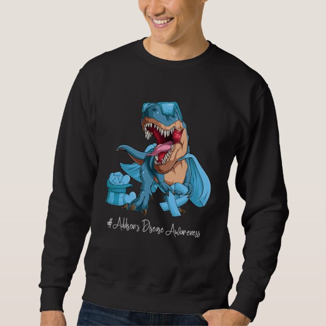 Sweatshirt Addison s disease Awareness Month Light Blue Ribbo (Devant)