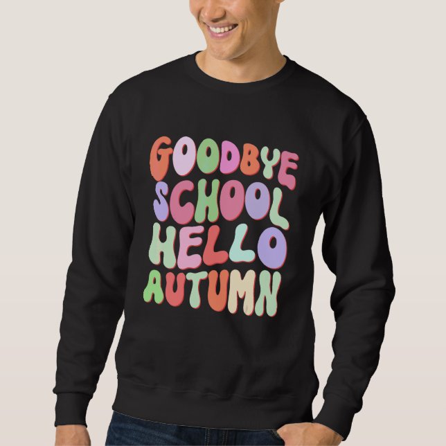 Sweatshirt Adieu été Bienvenue automne érable flamant feuille (Devant)