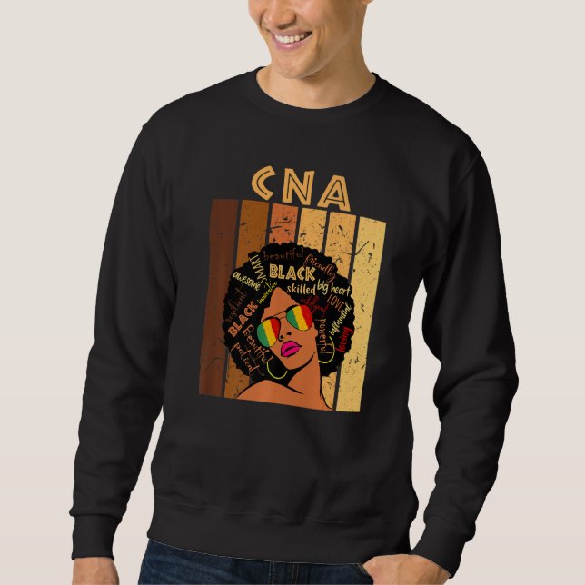 Sweatshirt Adjointe en soins infirmiers certifiée Cna Afro Bl (Devant)