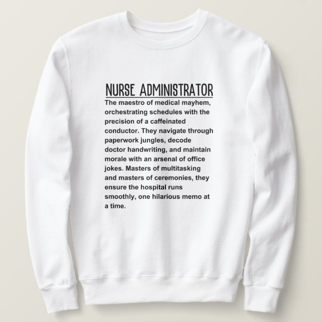 Sweatshirt Administrateur infirmier (Design devant)