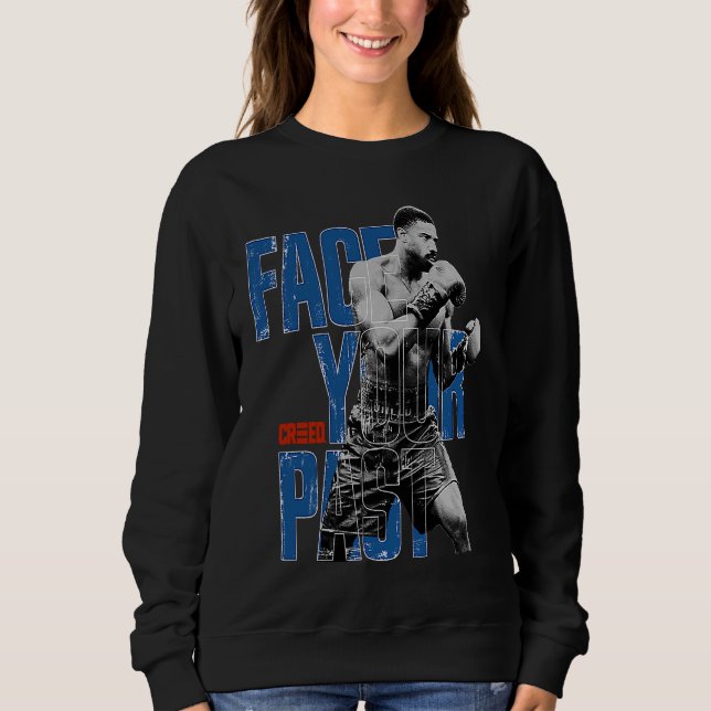 Sweatshirt Adonis Creed Face Your Past typographie bleue (Devant)