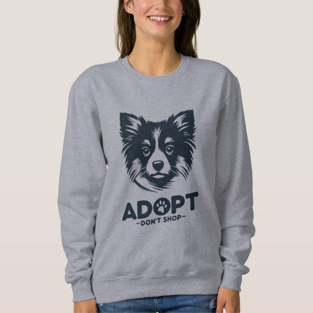 Sweatshirt Adoptez, n'achetez pas 3 (Devant)