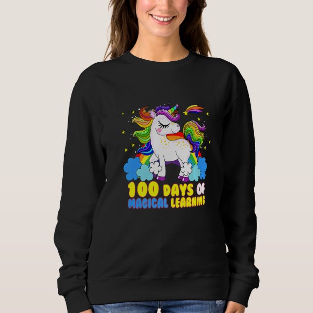Sweatshirt Adorable 100 Days of Magical Learning School Unico (Devant)