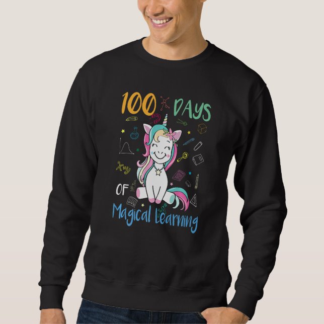 Sweatshirt Adorable 100 Days of Magical Learning School Unico (Devant)