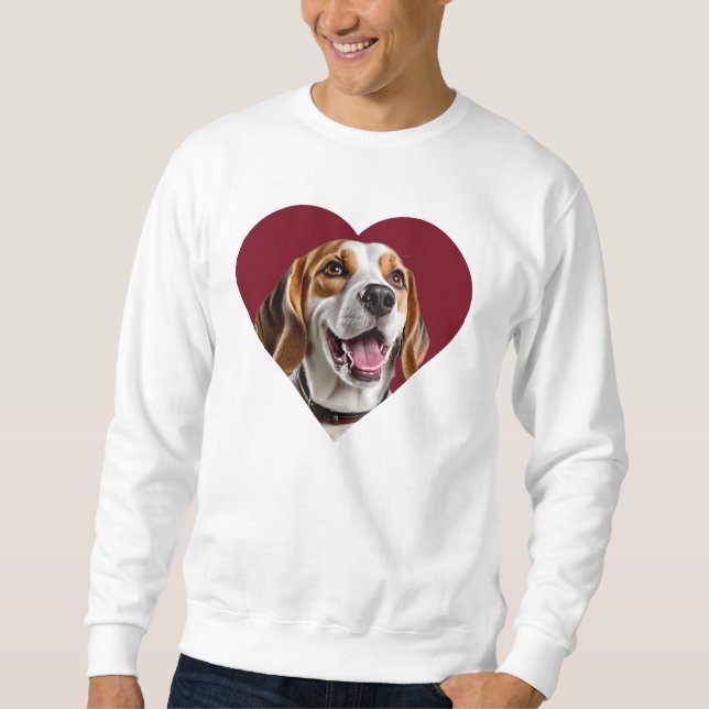 Sweatshirt Adorable Beagle in Heart Shape Design (Devant)