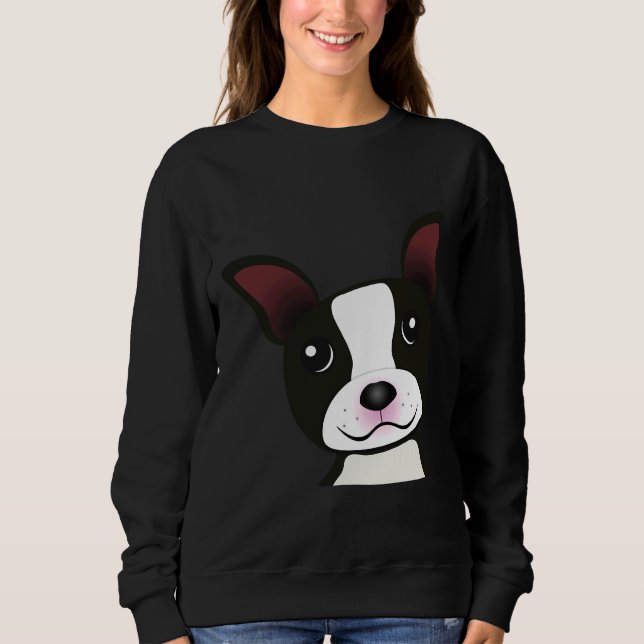 Sweatshirt Adorable Boston Terrier Puppy (Devant)
