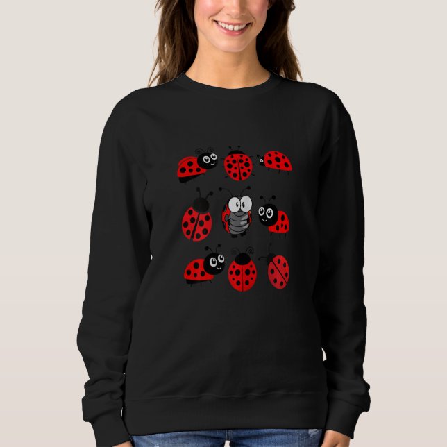 Sweatshirt Adorable Ladybugs Everywhere   Ladybug Women  Girl (Devant)