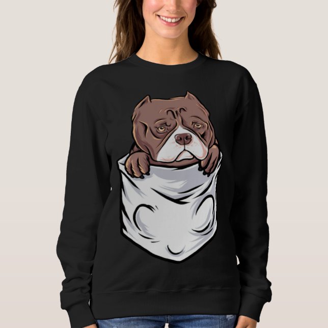 Sweatshirt Adorable Pit Bull Terrier Puppy  Cute Pocket (Devant)