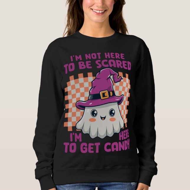 Sweatshirt Adorablement Effrayant Kawaii Ghost Witch Drôle Ha (Devant)