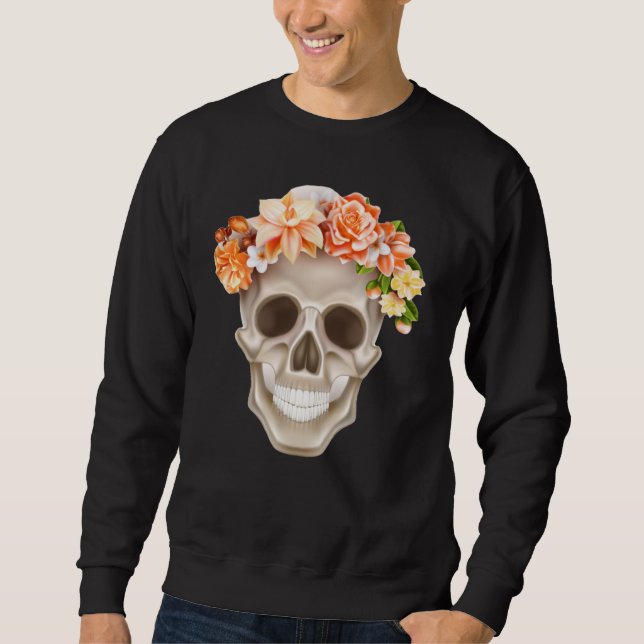 Sweatshirt Adorables Jour du crâne mort Fleurs Calavara (Devant)