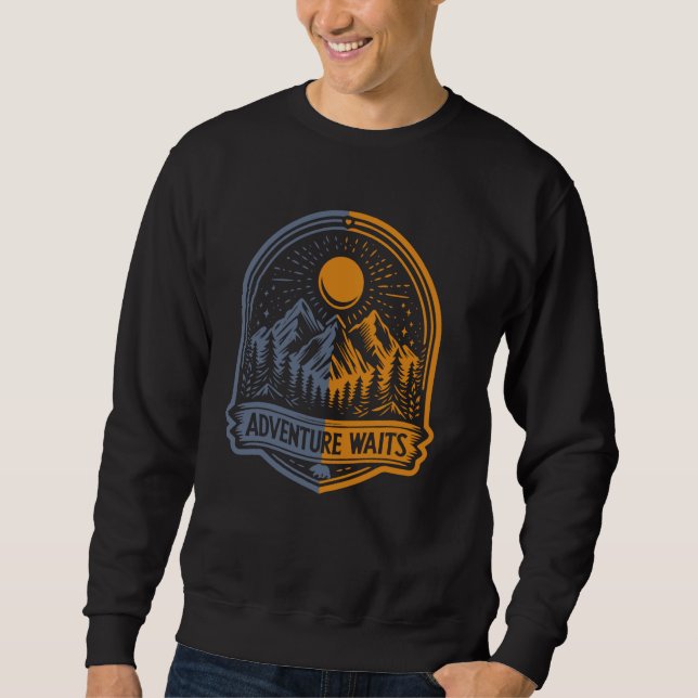 Sweatshirt Adventure Attente Aventure Randonnée Camping Mount (Devant)
