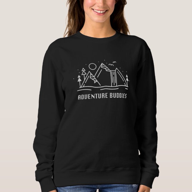 Sweatshirt Adventure Buddies Minimalist Simple Traveling Cool (Devant)