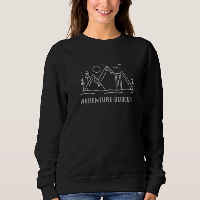 Sweatshirt Adventure Buddies Minimalist Simple Traveling Cool (Devant)