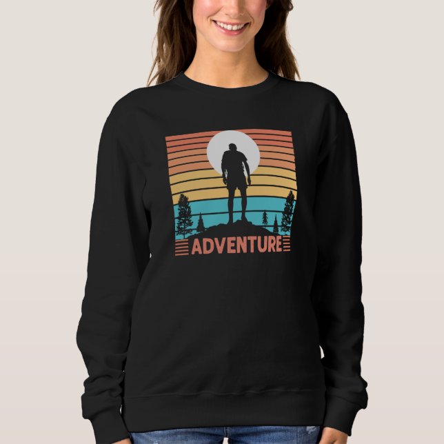 Sweatshirt Adventure Mountain & Lake Hiking & Exploring Man S (Devant)