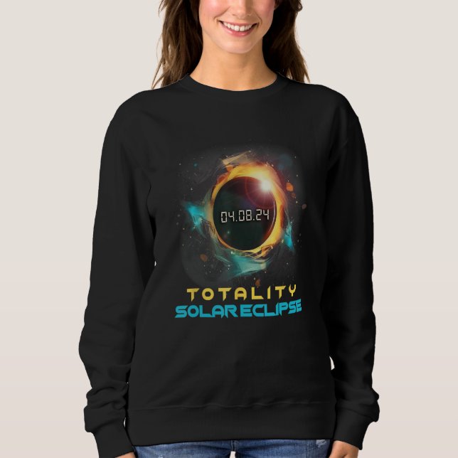 Sweatshirt Aesthetic Colorful Total Solar Eclipse 2024 Totali (Devant)