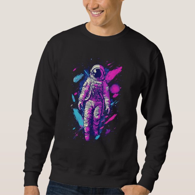 Sweatshirt Aesthetic Vaporwave Astronaut Graphic Spaceman Gra (Devant)