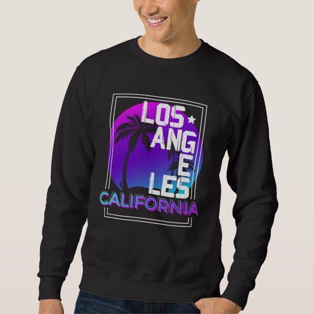 Sweatshirt Aesthetic Vaporwave Los Angeles California CA Retr (Devant)