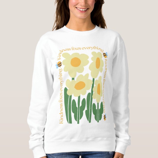 Sweatshirt Aesthétique Fleur sauvage de bonté Abeilles de pri (Devant)